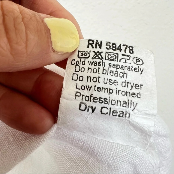 Terzo Millennio Italian Linen White Top Crochet Back Size Small - Picture 5 of 11